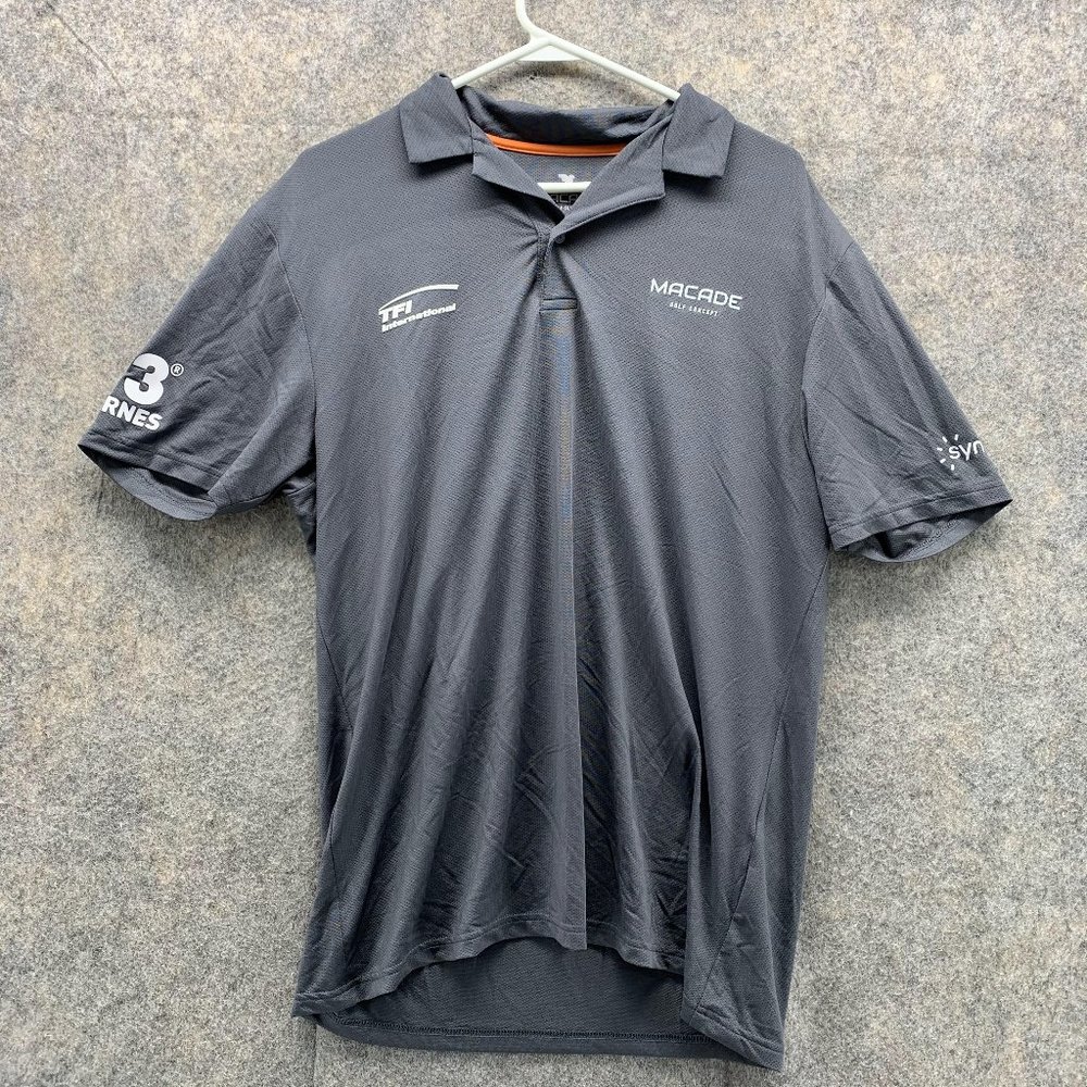 Macade Polo Shirt Men Medium Adult Gray Golf Golfer Outdoors Polyester Soft